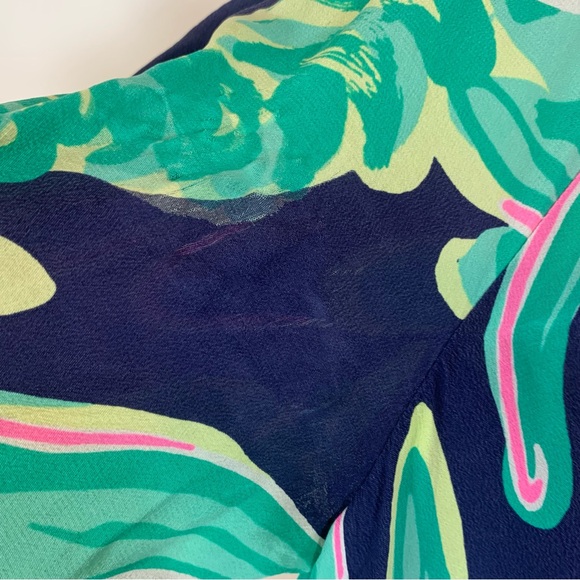 Lilly Pulitzer Flawed Rylee Silk Dress Tiger Palm Size 0 - Picture 6 of 16